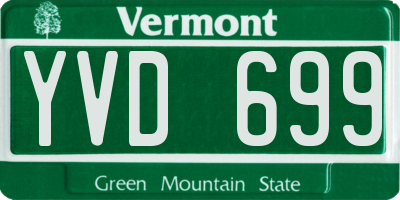 VT license plate YVD699