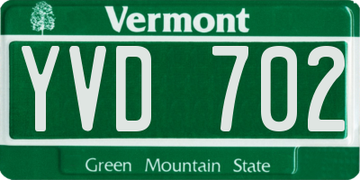 VT license plate YVD702