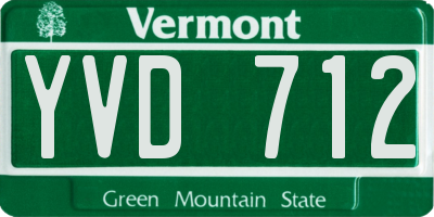 VT license plate YVD712