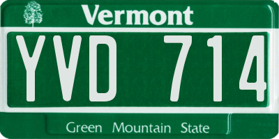 VT license plate YVD714