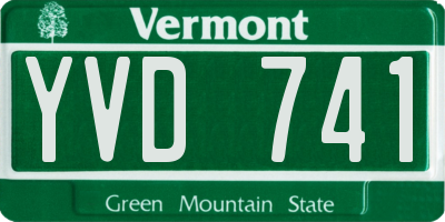 VT license plate YVD741