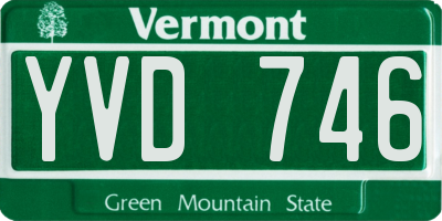 VT license plate YVD746