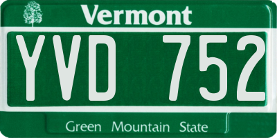 VT license plate YVD752