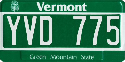 VT license plate YVD775