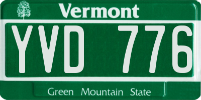 VT license plate YVD776