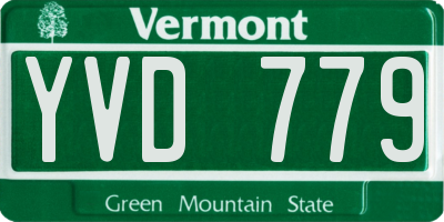 VT license plate YVD779