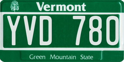 VT license plate YVD780