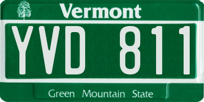 VT license plate YVD811