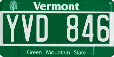 VT license plate YVD846