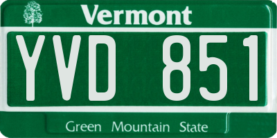 VT license plate YVD851