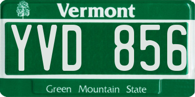 VT license plate YVD856