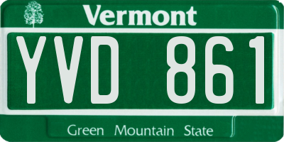 VT license plate YVD861
