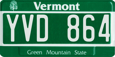 VT license plate YVD864