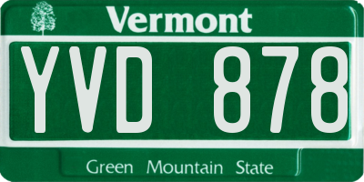VT license plate YVD878