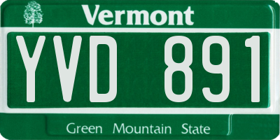 VT license plate YVD891