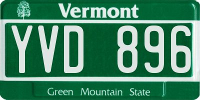 VT license plate YVD896