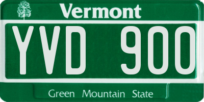VT license plate YVD900