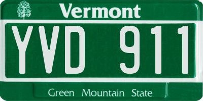 VT license plate YVD911