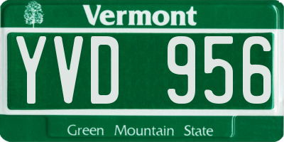 VT license plate YVD956