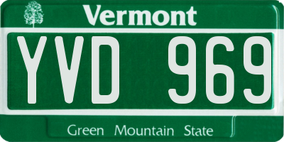 VT license plate YVD969