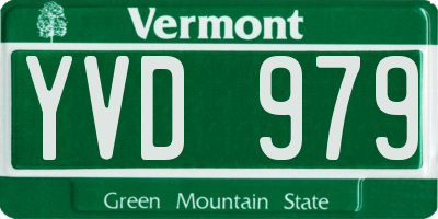 VT license plate YVD979