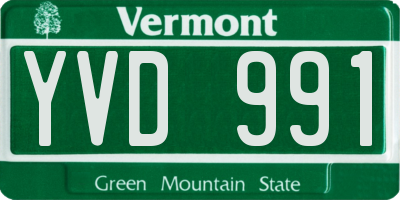 VT license plate YVD991