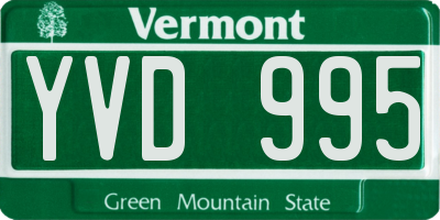 VT license plate YVD995