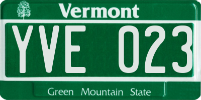 VT license plate YVE023
