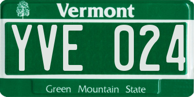 VT license plate YVE024