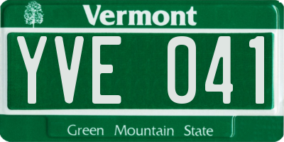 VT license plate YVE041