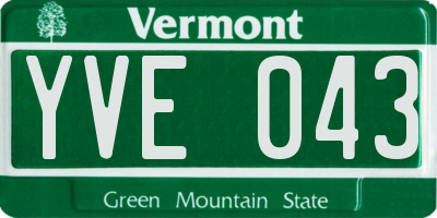VT license plate YVE043
