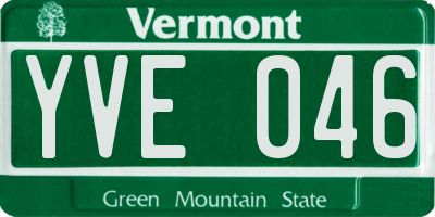 VT license plate YVE046