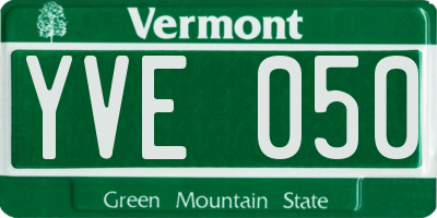 VT license plate YVE050