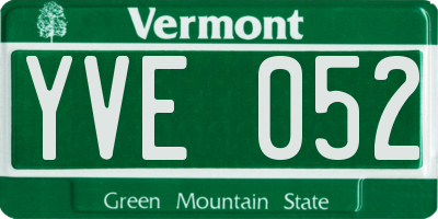 VT license plate YVE052