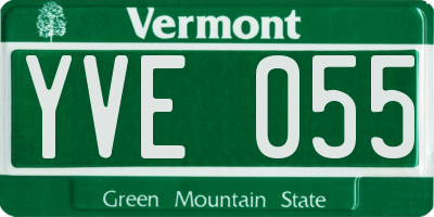 VT license plate YVE055