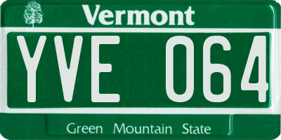 VT license plate YVE064