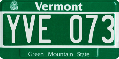 VT license plate YVE073