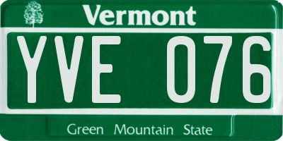 VT license plate YVE076