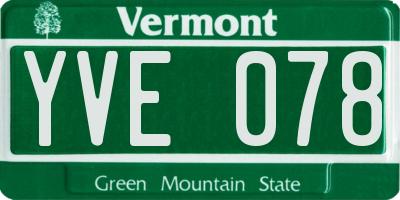 VT license plate YVE078