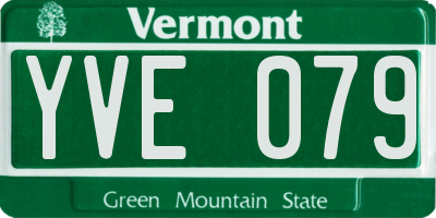 VT license plate YVE079