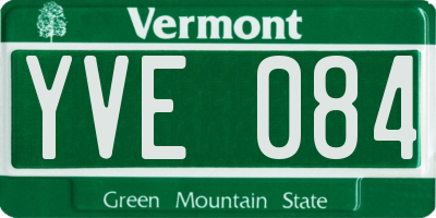 VT license plate YVE084