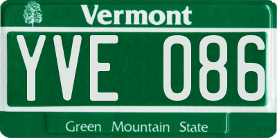 VT license plate YVE086
