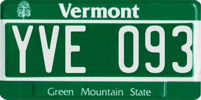 VT license plate YVE093