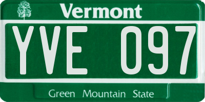 VT license plate YVE097