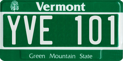VT license plate YVE101