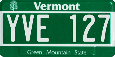 VT license plate YVE127