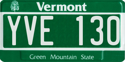 VT license plate YVE130