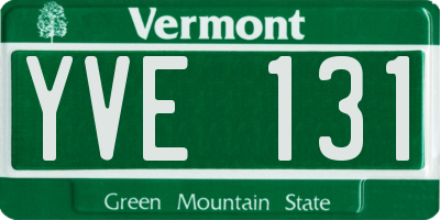 VT license plate YVE131