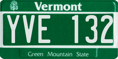 VT license plate YVE132