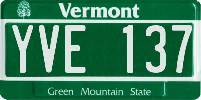 VT license plate YVE137
